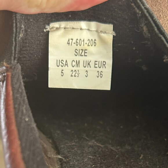 Roper Women’s Brown Leather Performance Sport Slip On Shoes Sz 5 Western Ranch - Picture 8 of 9